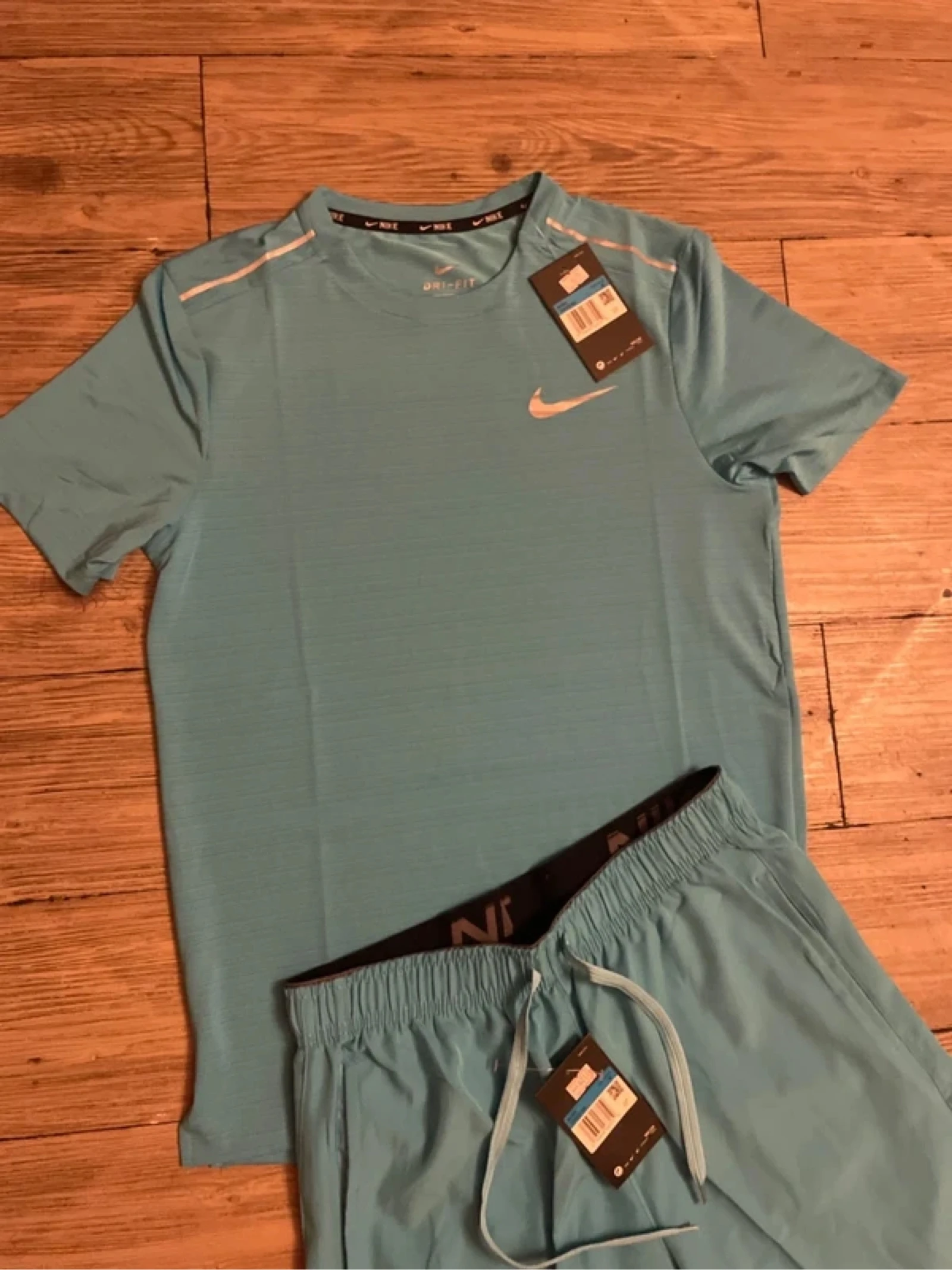 conjunto nike running miller azul (camiseta + short) – photo 3